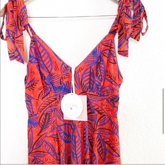 Alexis x Target orange blue tropical dress - Picture 4 of 11
